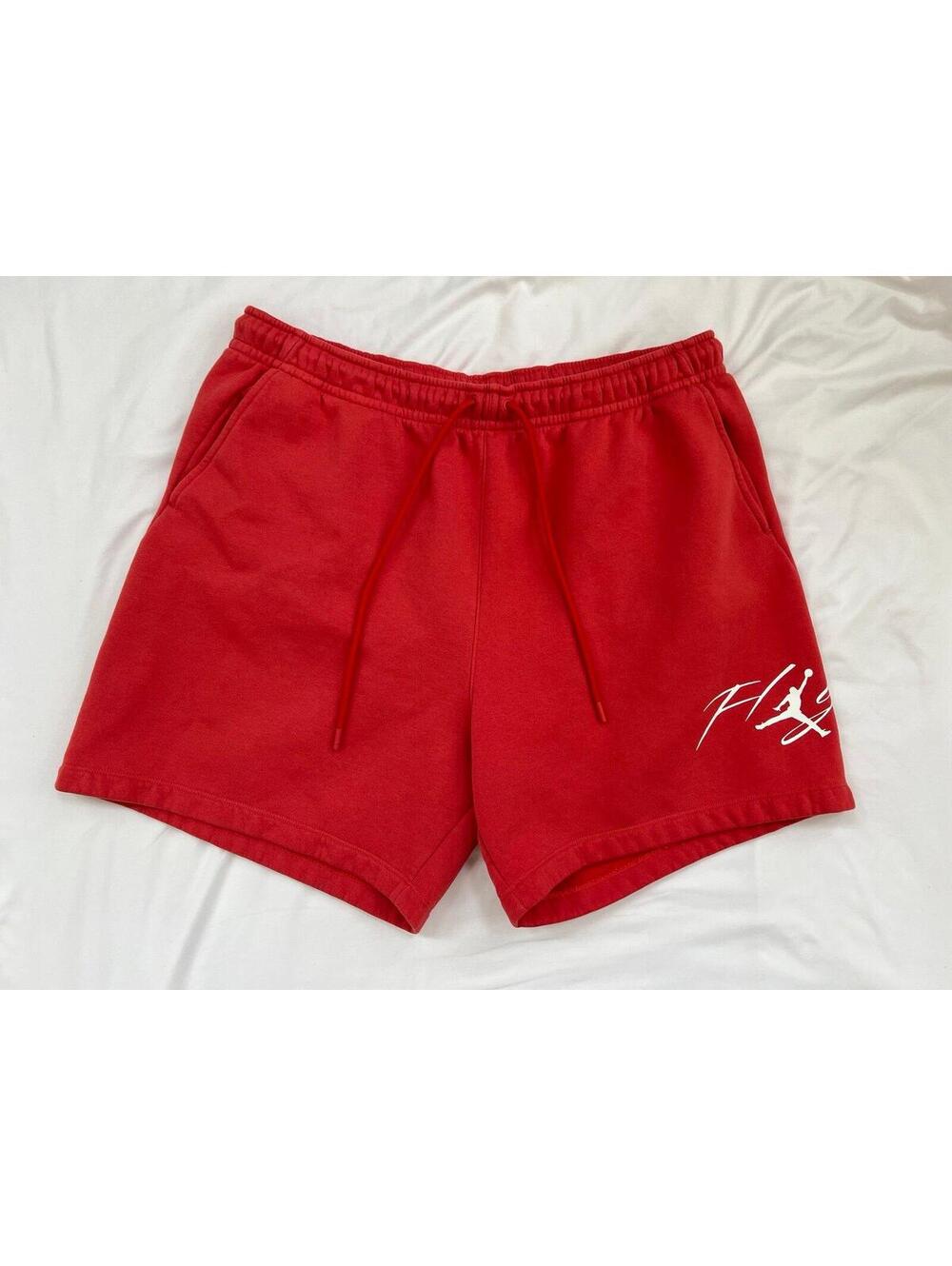 Jordan men’s XXL red Brooklyn fleece men’s shorts with white flight logo